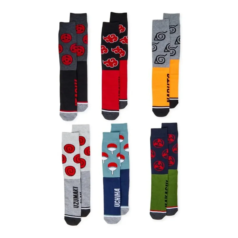 Naruto Shippuden Casual Crew Socks-6 Pairs